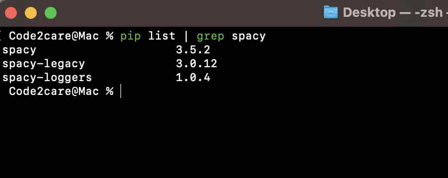 pip list to check the version of a module using terminal